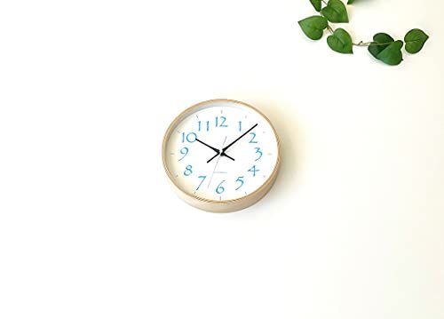 ライトブルー KATOMOKU plywood clock 20 電波時計 スイープ（連続秒針