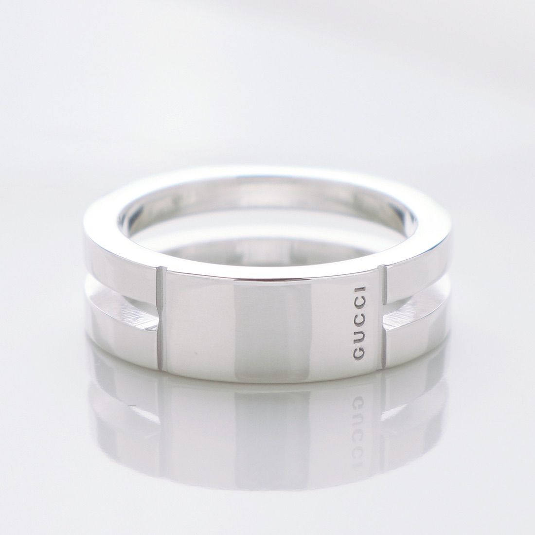 GUCCI グッチ 2ロウ ロゴリング 925 9号 – c.2000s - メルカリ