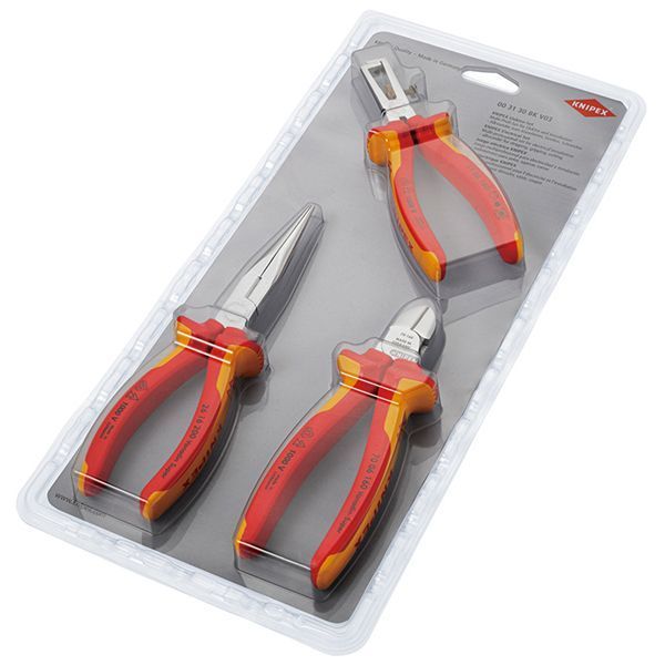 KNIPEX クニペックス 1000V絶縁電工セット 3本組 パック入 003130BKV03