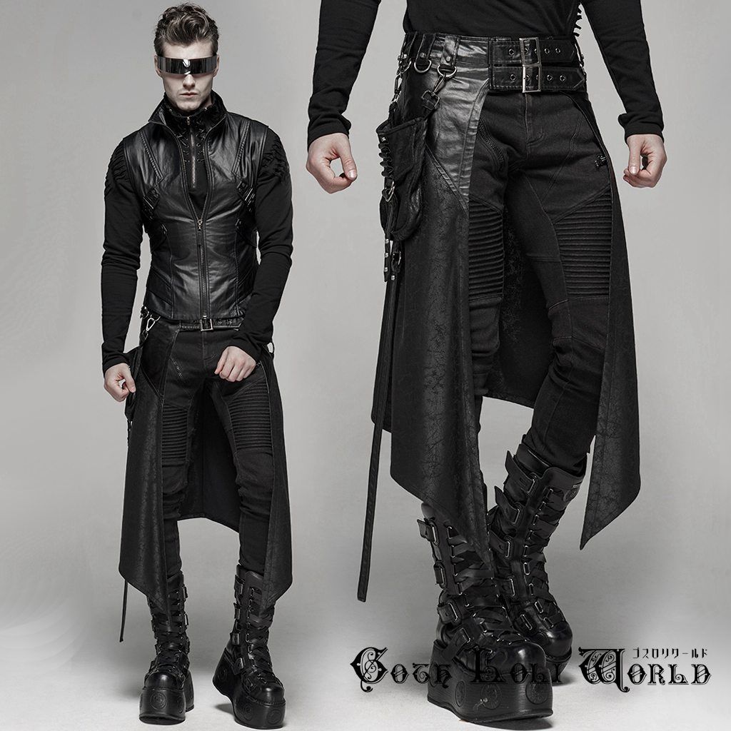 WQ-436BQM-BK サイドポケット付ダブルバックルハーフ スカート