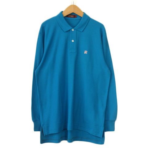 チャップス CHAPS by RALPH LAUREN ヴィンテージ ポロシャツ 長袖 コットン L 国内正規 青 ブルー
