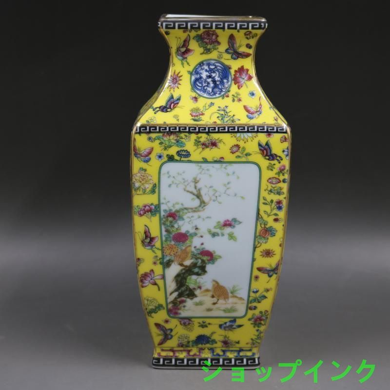 清乾隆琺瑯彩花卉図紋六稜賞瓶 景徳鎮 陶磁器 装飾品 工芸品 美術品 置物 清乾隆琺瑯彩花卉図紋六稜賞瓶 景徳鎮 陶磁器 装飾