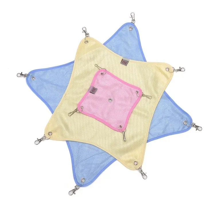 ＊新品＊ハムスター用 ハンモック 　Mサイズ　イエロー　 ピンク　ブルー　 吊りベッド　 ハムスター　 子猫　 メッシュ　 夏用 　通気性◎ G173