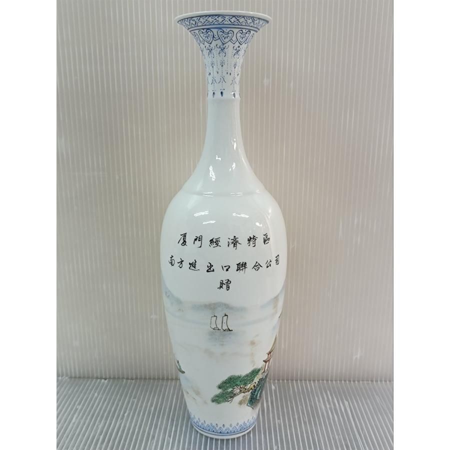 中国骨董 景徳鎮製 薄胎山水画花瓶 - メルカリ