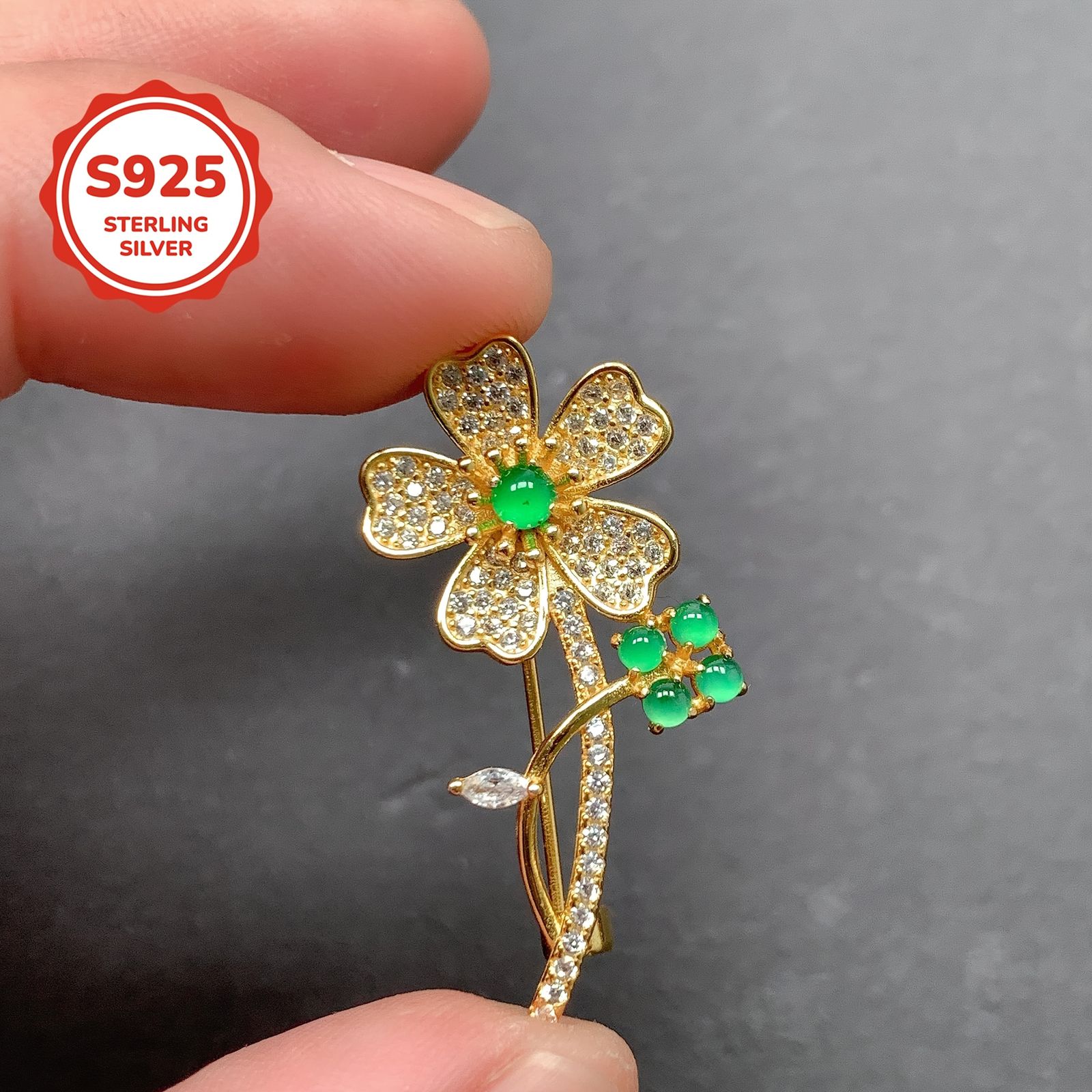 1個 女性用シンプルファッションブローチ 3.77g925シルバーインレイ パーティー、バケーション、バレンタインデーギフトに適しています