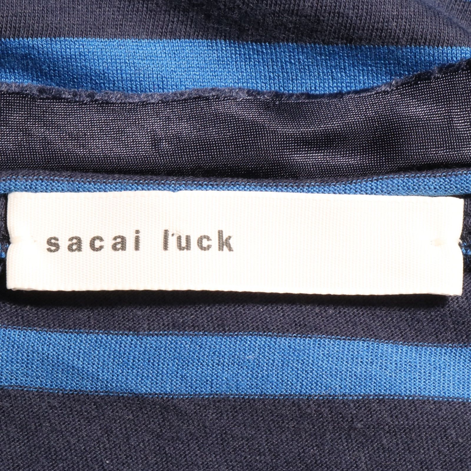 [希少、美品]Sacai ボーダー　ワンピース ☆美品☆ sacai luck サカイラック ワンピース 膝丈 長袖 クルー