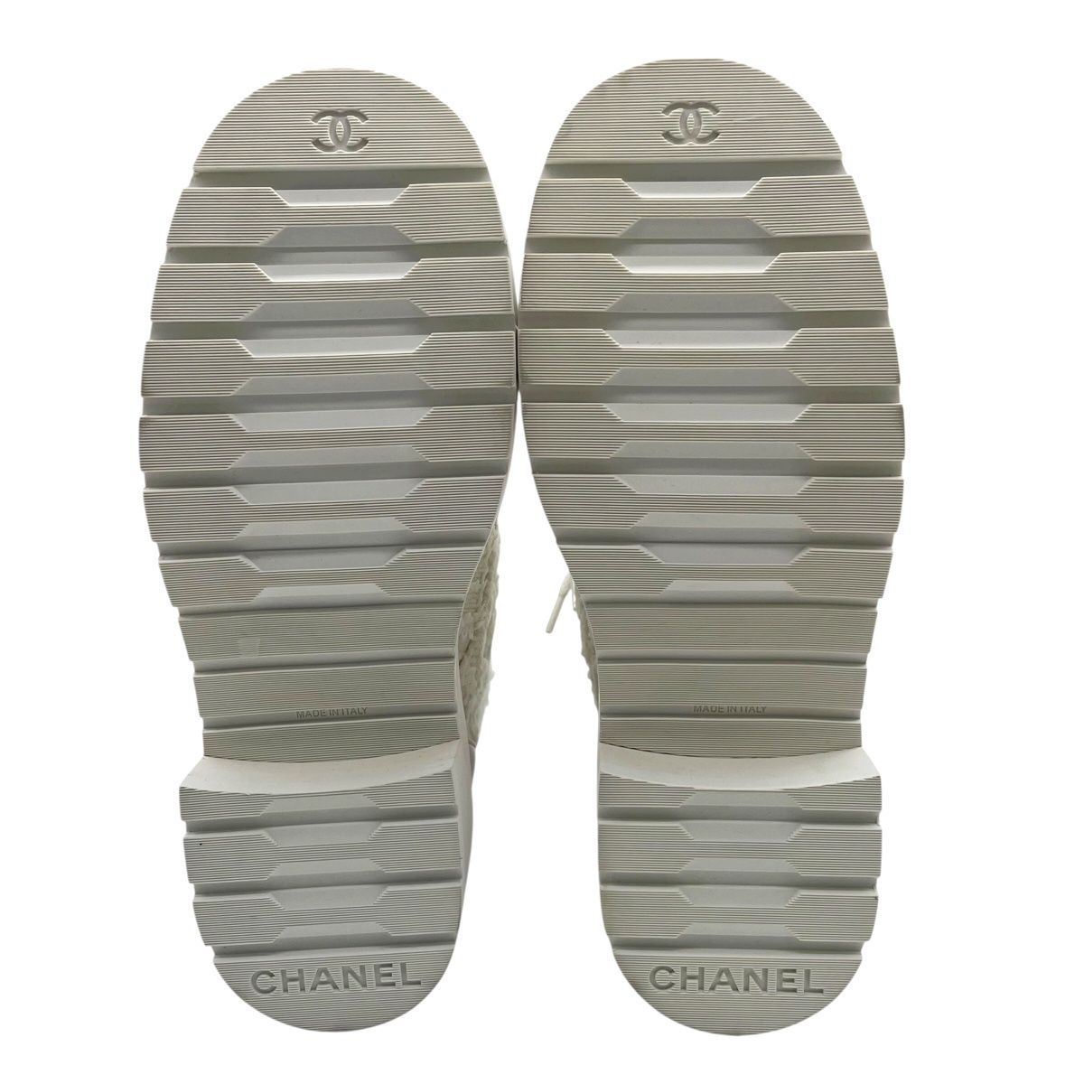 中古】 CHANEL シャネル チェーン ココマーク コットンツイード  