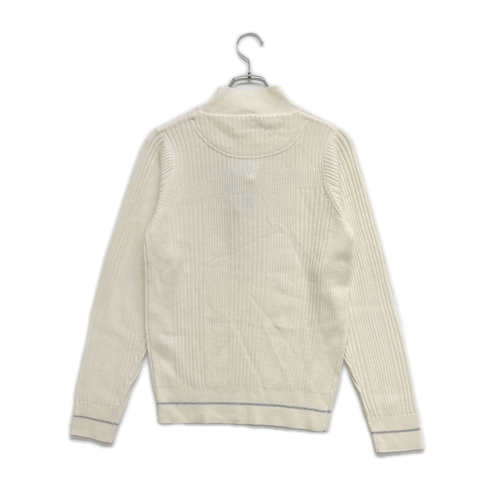 レディース キャロウェイ Callaway セーター L 白 クリーム色 ハイネック リブ編み