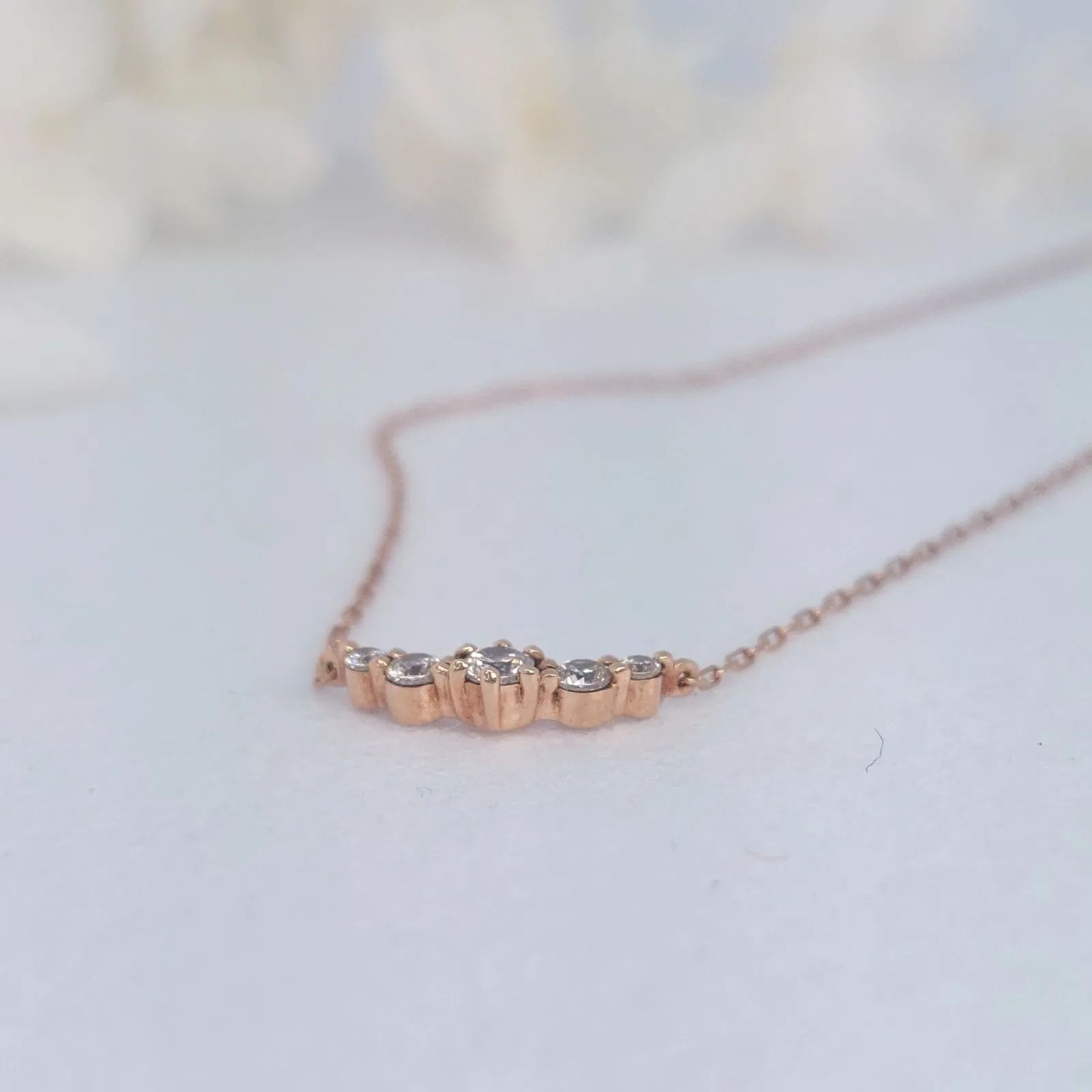 USED品】4℃ K10PG×ジルコニア ネックレス ヨンドシー 10金 ピンク 