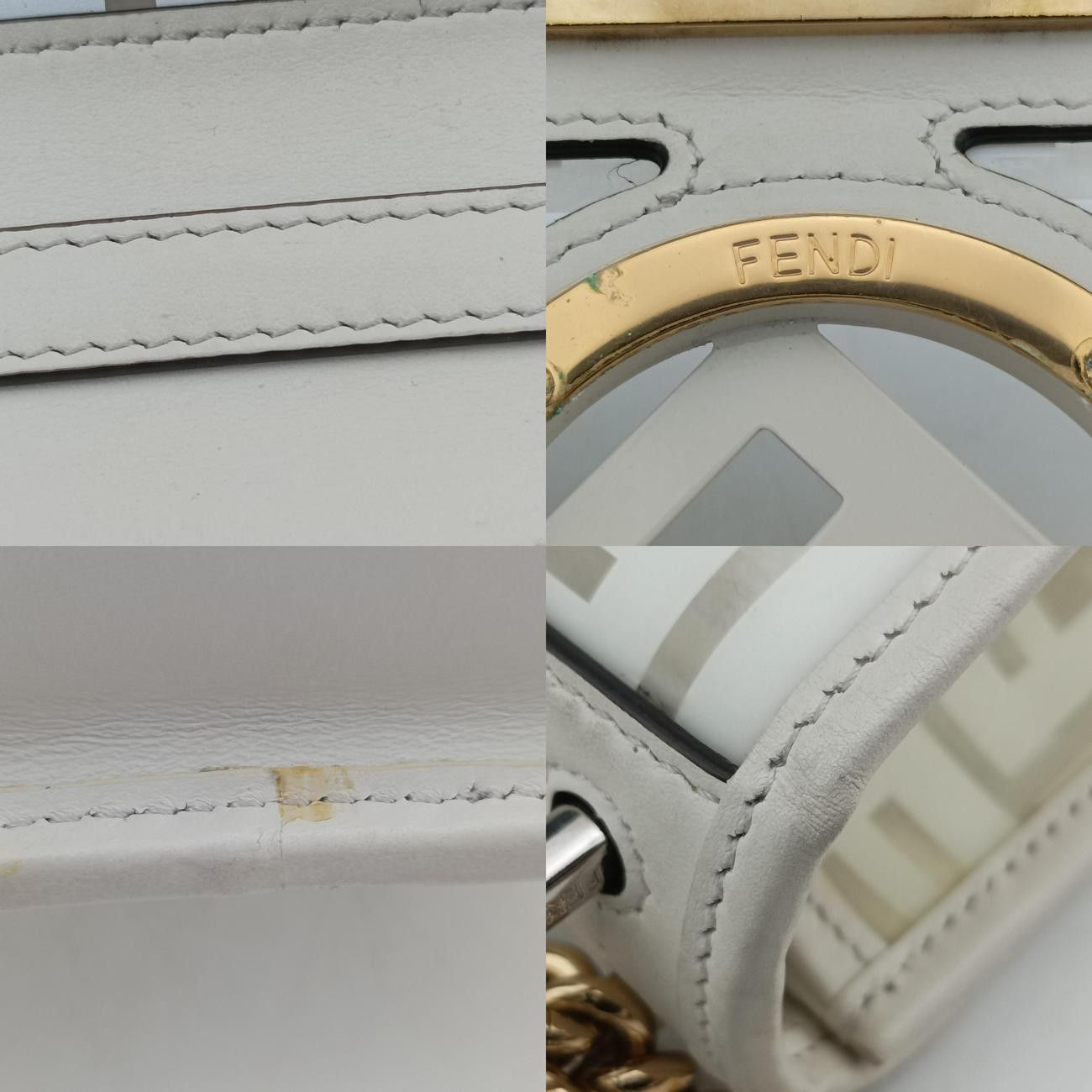 フェンディFendiキャナイエフホワイトPVCコーティングキャンバス8BT2868BT286.A7T5.198.10429