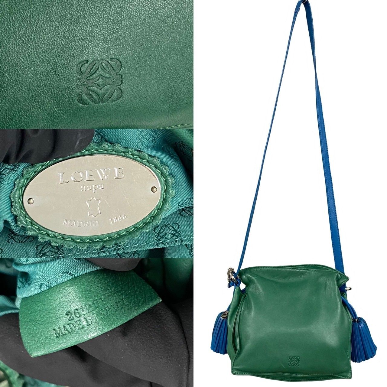 【極美品】LOEWE フラメンコ フリンジ ナッパ ショルダーバッグ アナグラム LOEWE - 【極美品】LOEWE フラメンコ フリンジ ナッパ