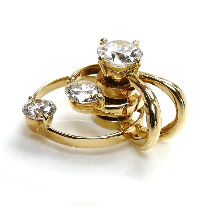 平和堂貿易 HCO K18YG イエローゴールド ペンダントトップ ダイヤモンド1.21ct 3.8g レディース