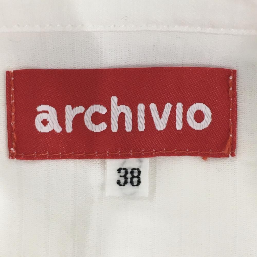 安い 【新品】アルチビオ ノースリーブシャツ 白 ストライプ フリル 冷