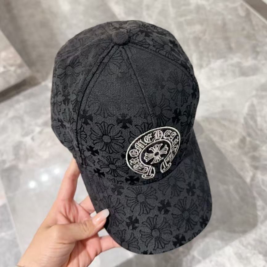 希少 黒入荷！ ブラックキャップ Hearts Chrome フラワーパターン メルカリ - 帽子