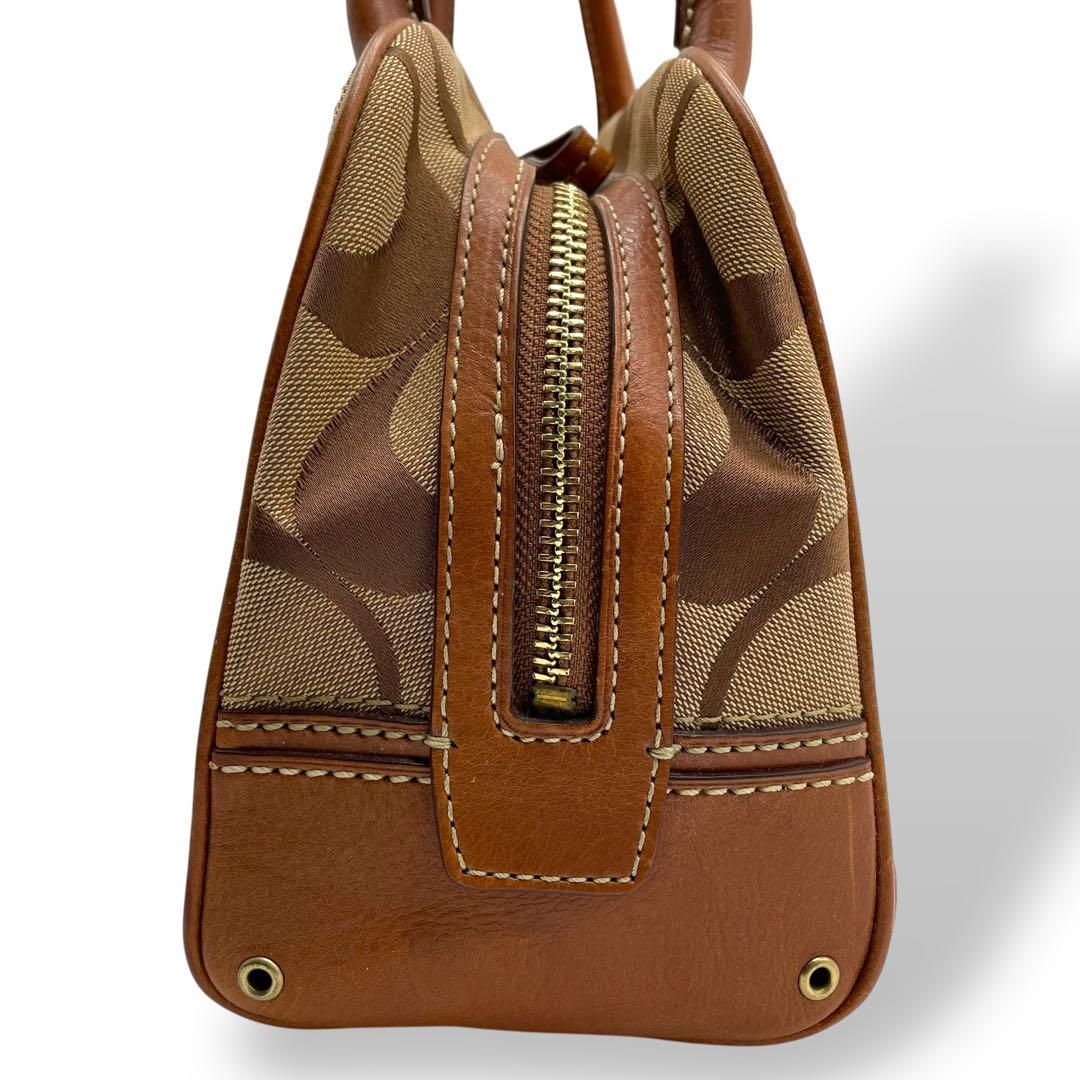 美品 COACH コーチ トートバッグ キャンバス レザー ブラウン