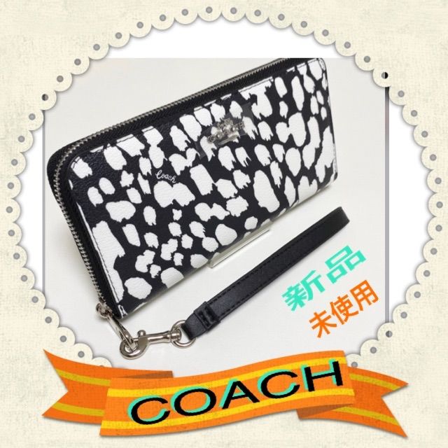 新品✨COACH 長財布 スポッティド アニマル ラウンドファスナー