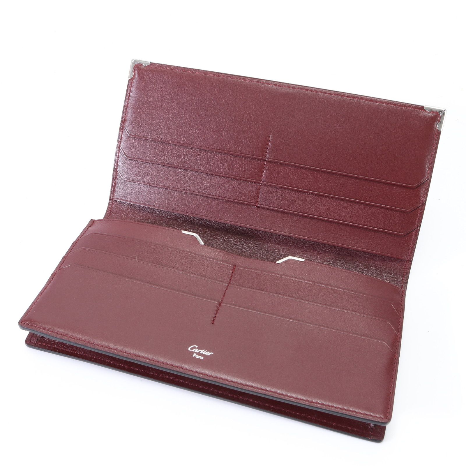 新品同様 カルティエ ギャランティカード付 カボション レザー 長財布  