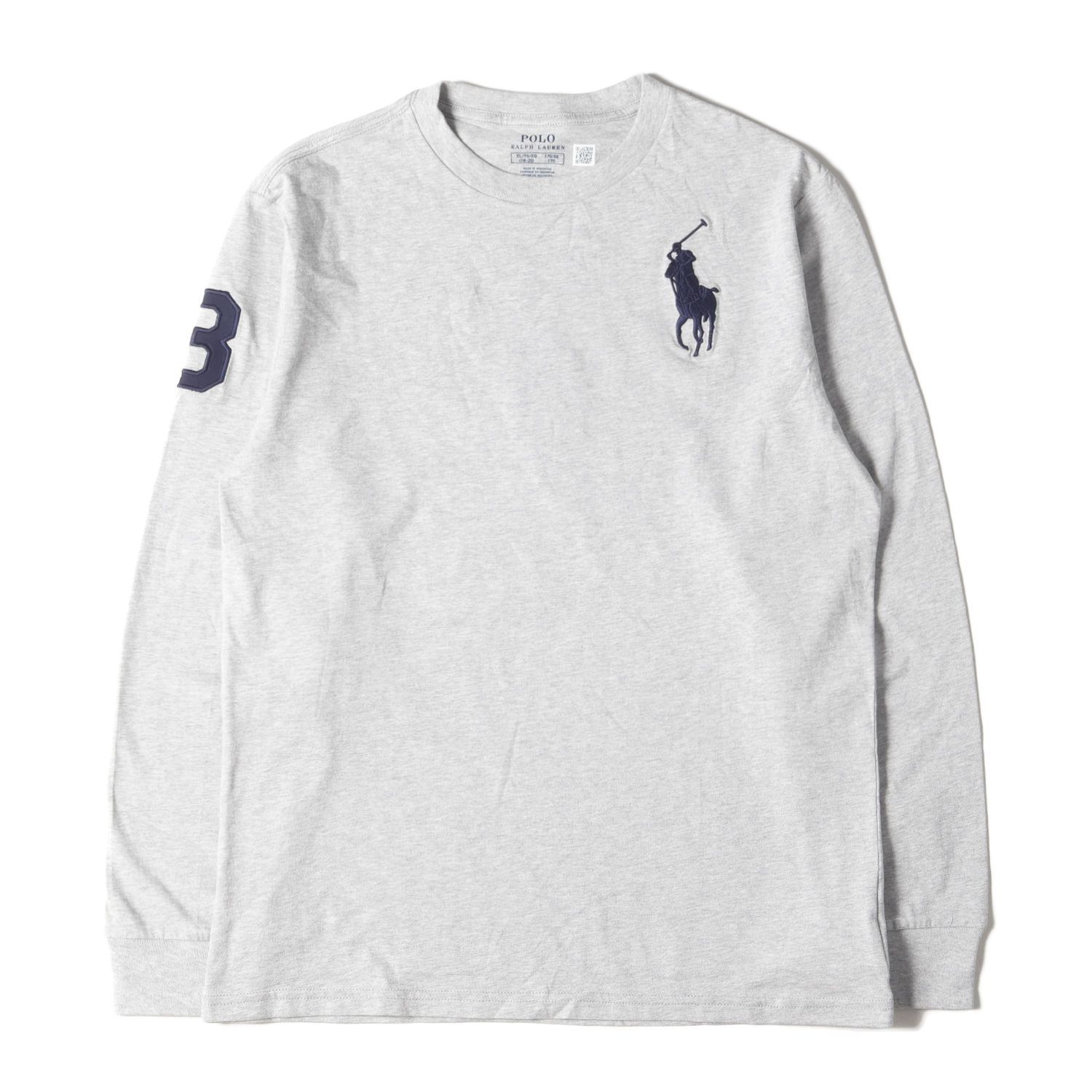 新品 POLO Ralph Lauren ポロ ラルフローレン Tシャツ サイズ:BOYS XL(メンズM位) 22SS ビッグポニー ロングスリーブ Tシャツ ヘザーグレー トップス カットソー 長袖【メンズ】