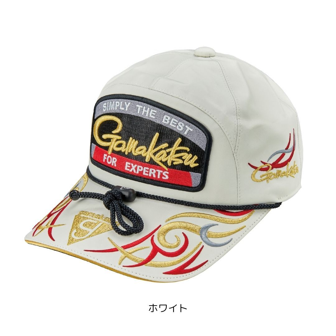 GM9112 フィッシングキャップ ワッペン Lサイズ ホワイト×レッド がまかつ 新製品