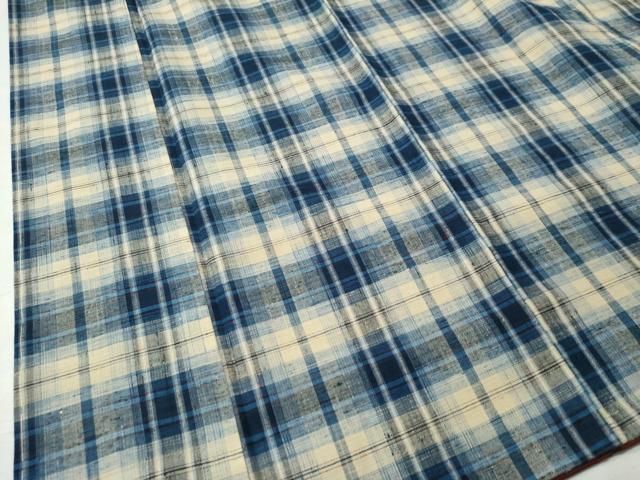 平和屋着物○上質な紬 格子柄 正絹 逸品 未使用 CAAU1781yc