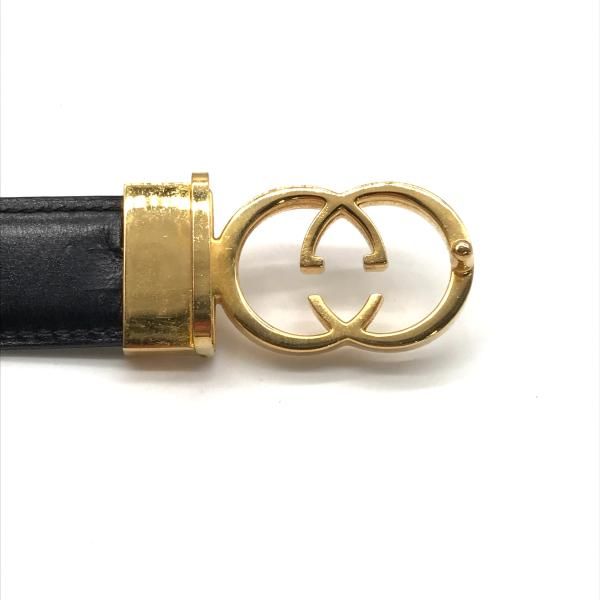 GUCCI グッチ オールドグッチ ロゴ金具 ベルト ゴールド ブラウン 良品