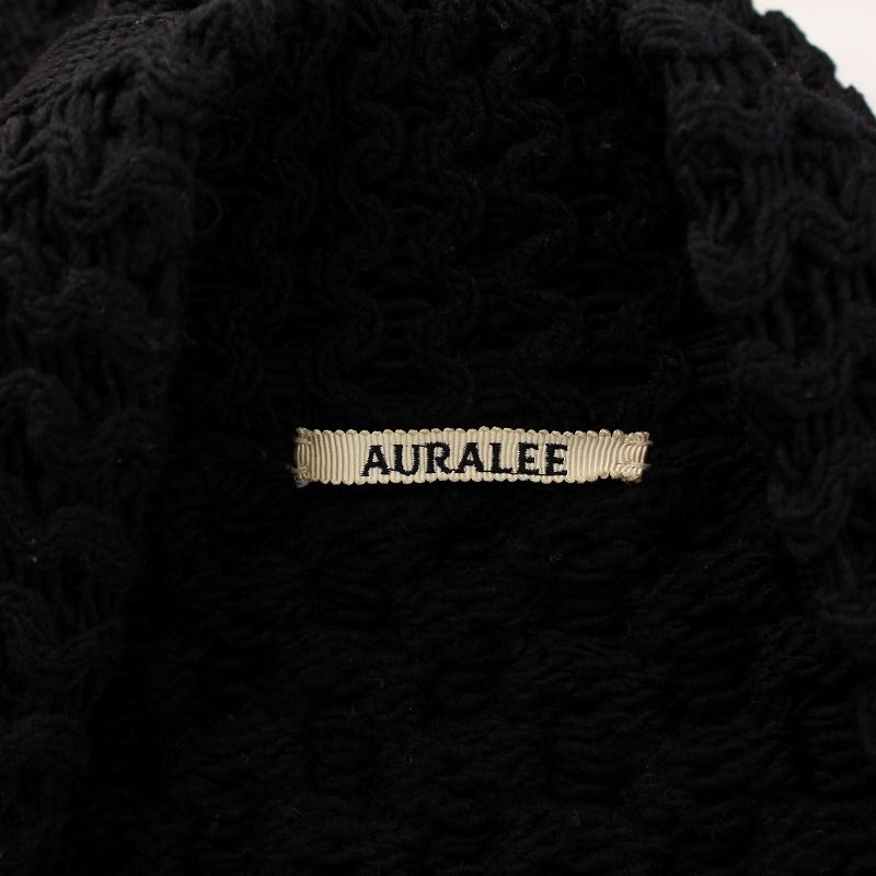 オーラリー AURALEE ニットカーディガン 厚手 前開きトッパー 長袖 V  