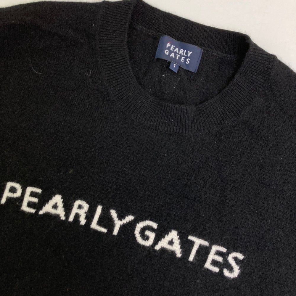 パーリーゲイツ　カシミヤセーター　黒 サイズ：1 PEARLY GATES パーリーゲイツ カシミヤ ニット