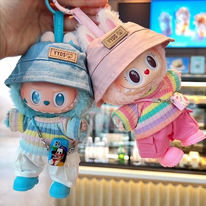 ラブブ labubu 　ぬいぐるみ服着せ替え服　かこいい6点セット　バック付き ラブブ labubu ぬいぐるみ服着せ替え服 ゴルフ5点セット
