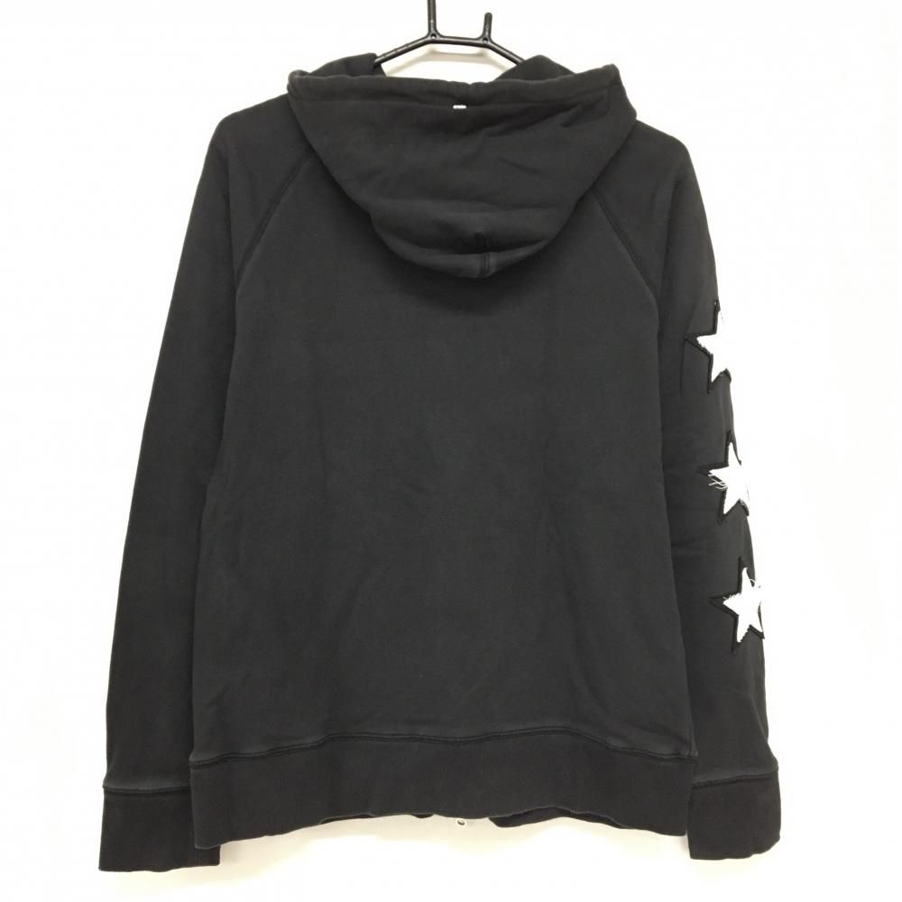 マークアンドロナ ジップパーカー 黒×白 スカル 袖星 ブルゾン メンズ