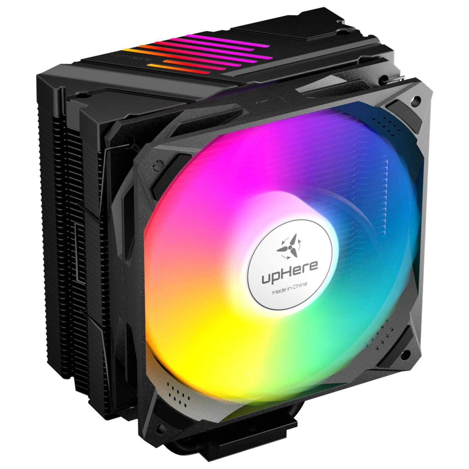 upHere CPUクーラーサイドフロー型 LGA1700対応 高性能 ARGB PWMファン採用 AURA Sync同期 5V 3PIN ARGB/Auto RGB ヒットパイプ5本 AM4対応 黒い【S5C】