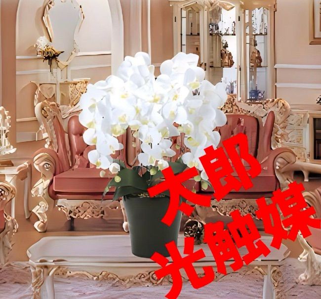 光触媒 人工観葉植物 ウォールグリーン クィーン胡蝶蘭5本w/ab高さ74