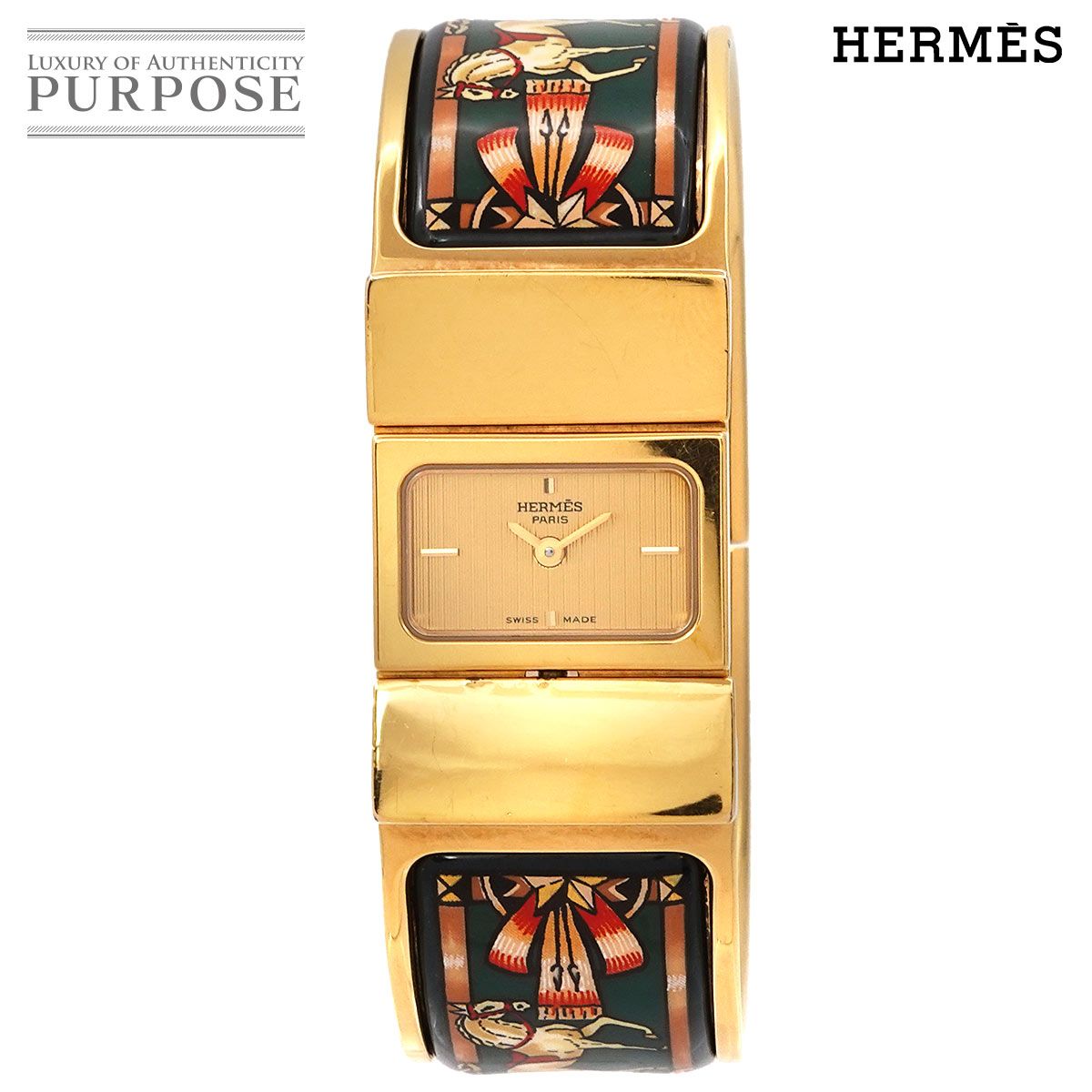 エルメス HERMES ロケ LO1 201 バングル ウォッチ ヴィンテージ