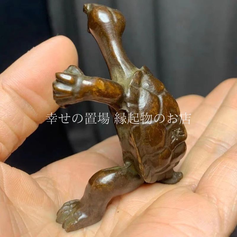アンティーク 青銅 亀 カメ 骨董品 オブジェ 置物 金運 幸運