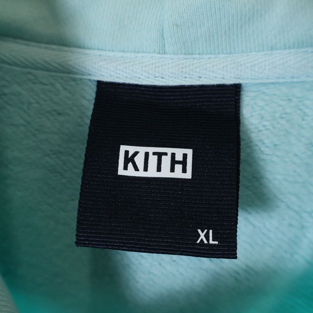 KITH/キス スウェットパーカー デニム ブルー M ウォッシュ加工 刺繍ロゴ KITH (キス) 21AW Cyber Monday Hoodie サイバーマンデー
