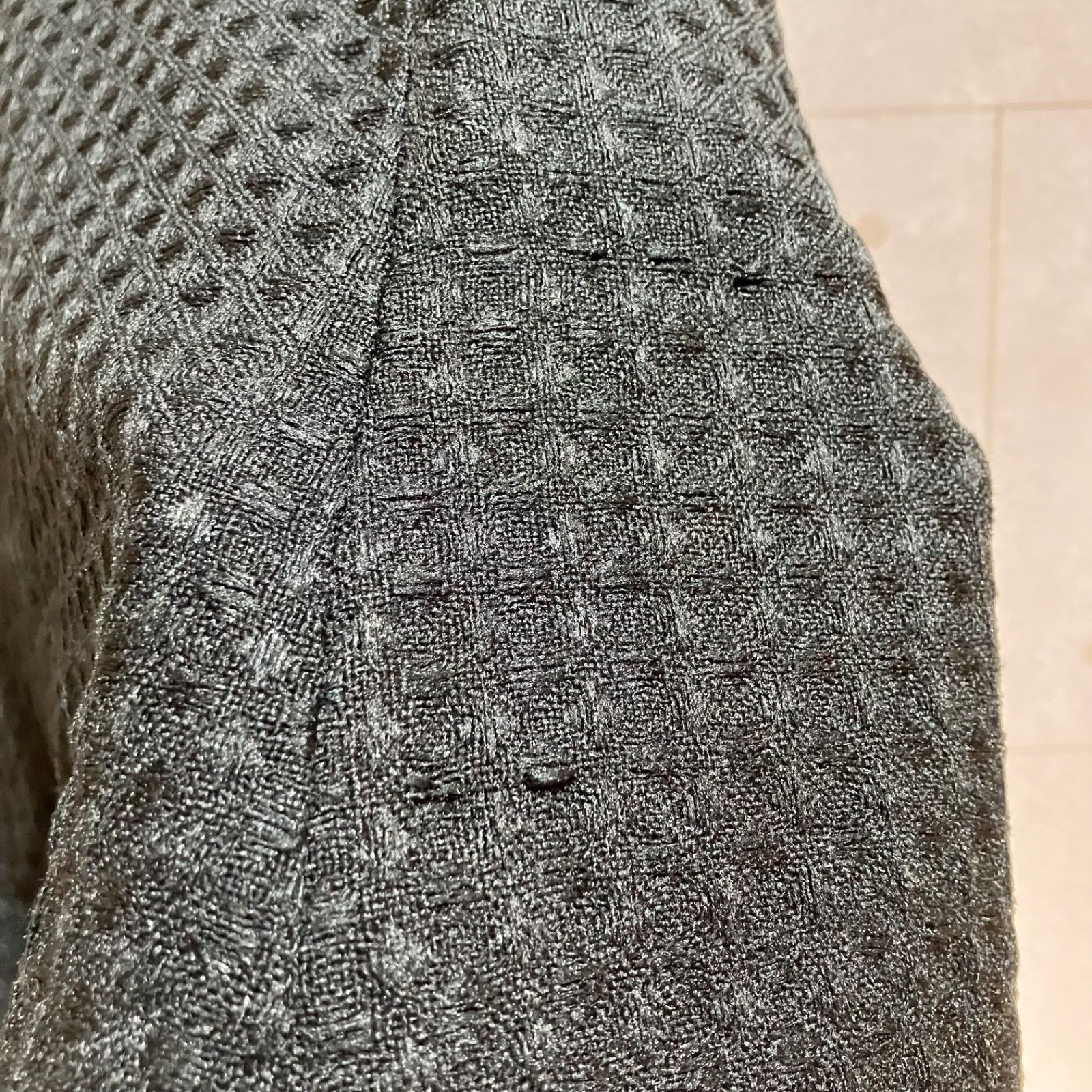 LEJA】ハイネックレース刺繍長袖パフスリーブフレアプリーツ Leja