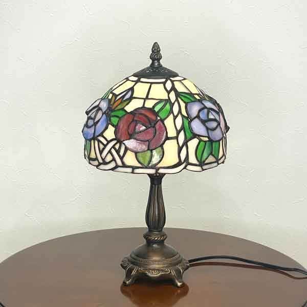 ランプ ステンドガラス スタンド照明 ステンドグラス ステンドランプ おしゃれ バラ ローズ 薔薇 立体的 スタンドライト テーブルランプ アンティーク 新築祝い 開店祝い 母の日 お誕生日 贈り物 お祝い プレゼント
