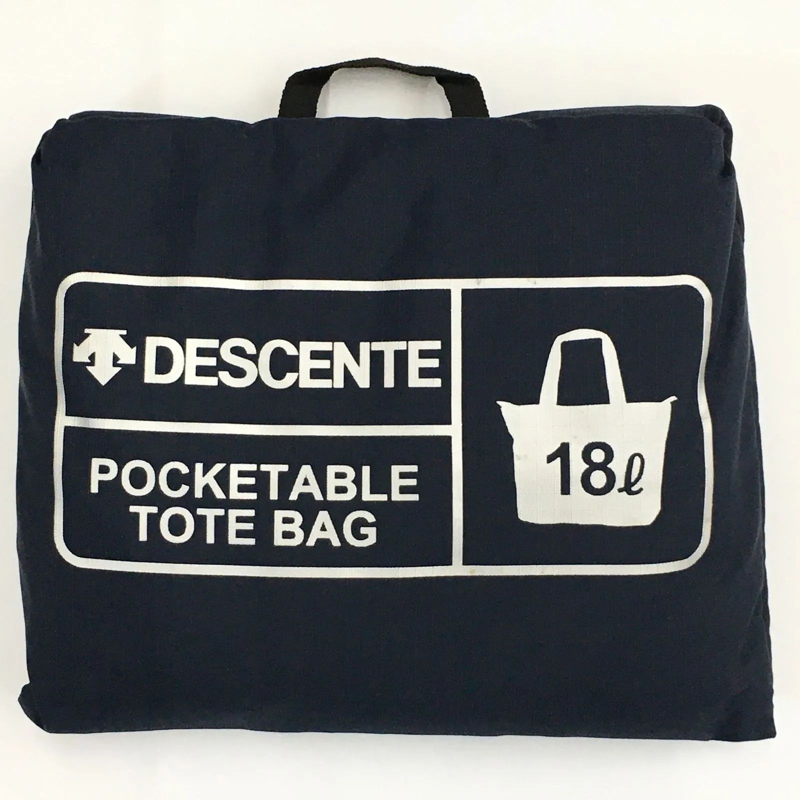 DESCENTE デサント ポケッタブルトートバッグ 18L ネイビー - メルカリ