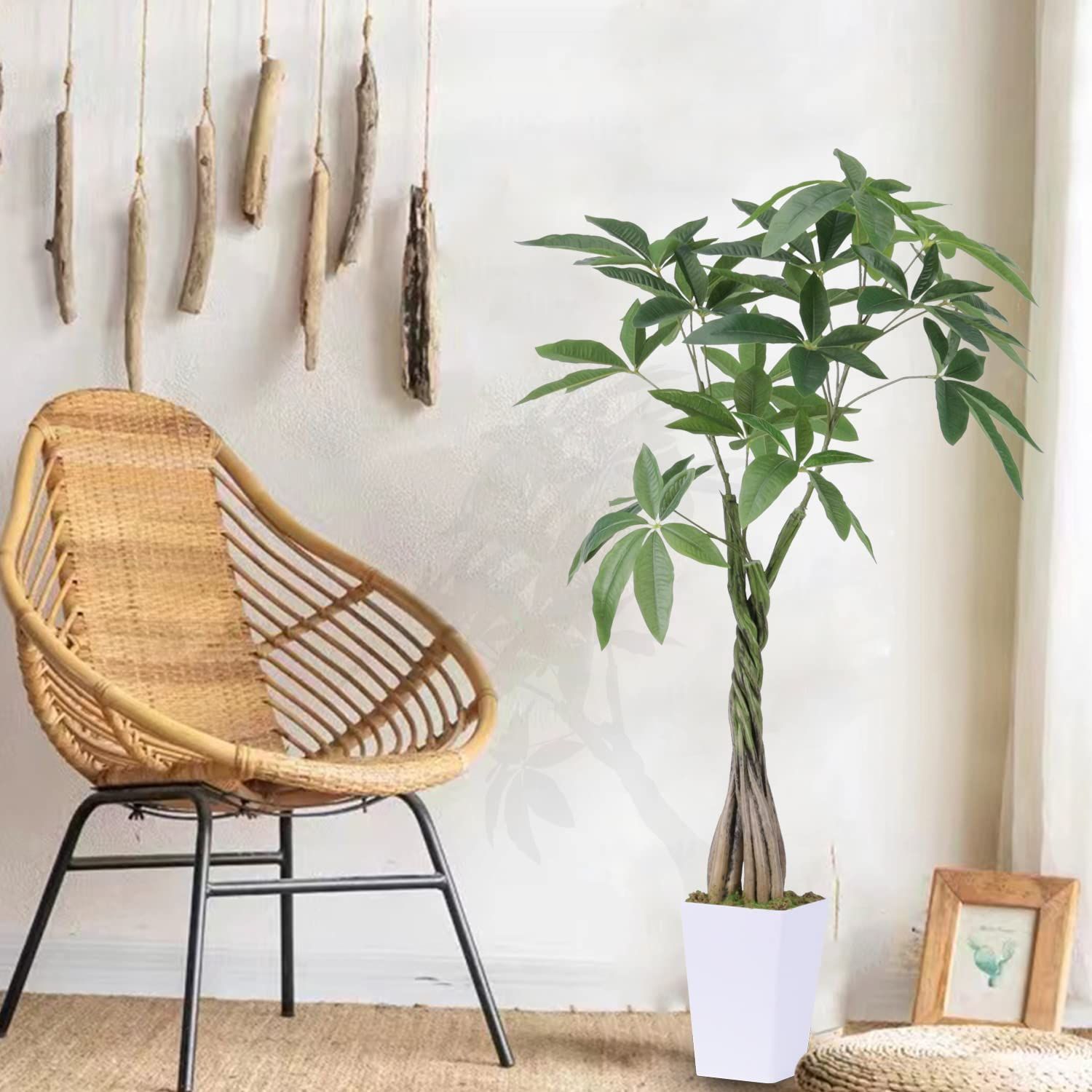 新着商品 フェイクグリーン 人工観葉植物 観葉樹 造花 光触媒 空気清浄 パキラ 多幸の木 高さ98cm 屋内 オフィス 鉢植え 植木 WWW_GEBZETESISAT_COM_TR