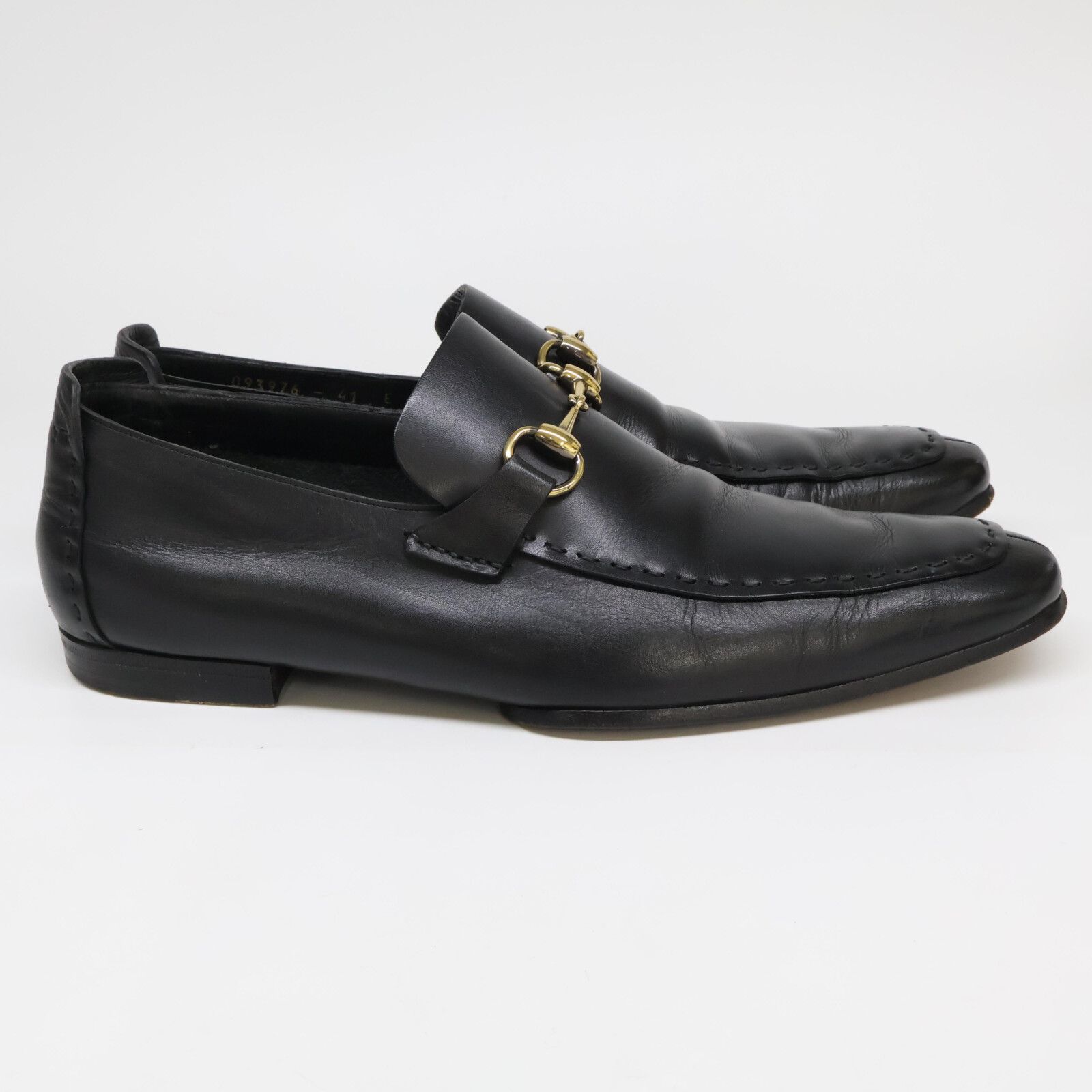 GUCCI グッチ ブラック レザー ホースビットローファー 093976