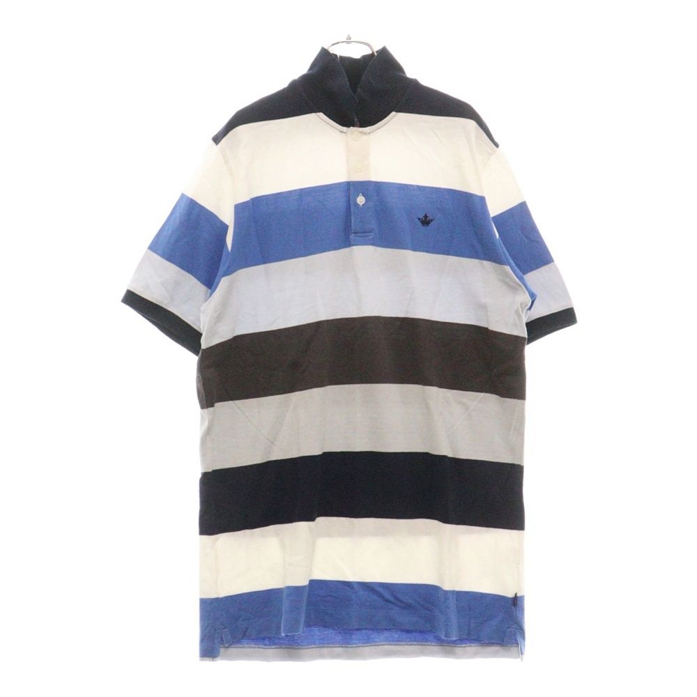 SUPREME (シュプリーム) 00SS Crown Stripe Polo Shirt クラウン 刺繍 ストライプ 半袖ポロシャツ ホワイト/ブルー