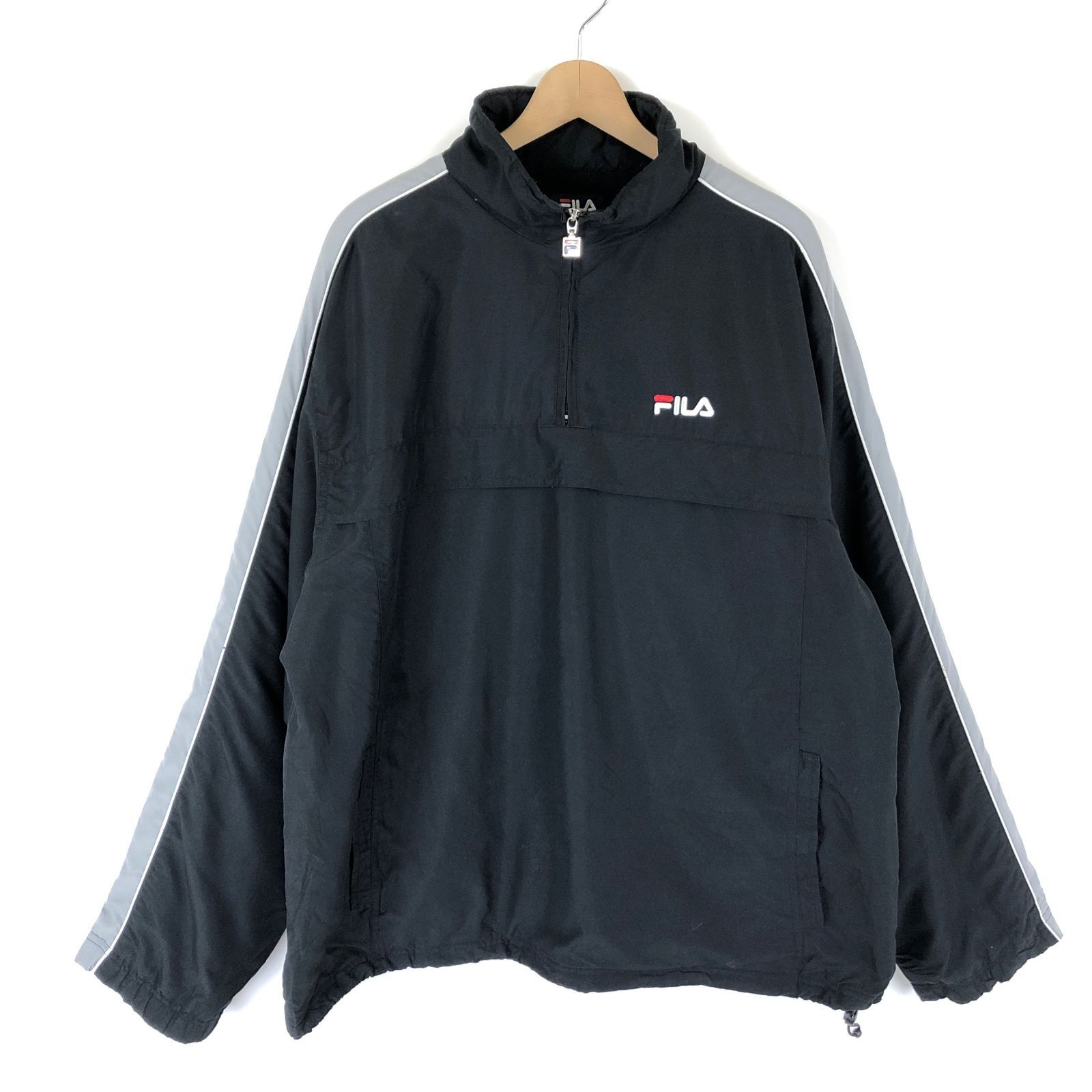 90s FILA フィラ ナイロンジャケット アノラック 黒 XL 古着