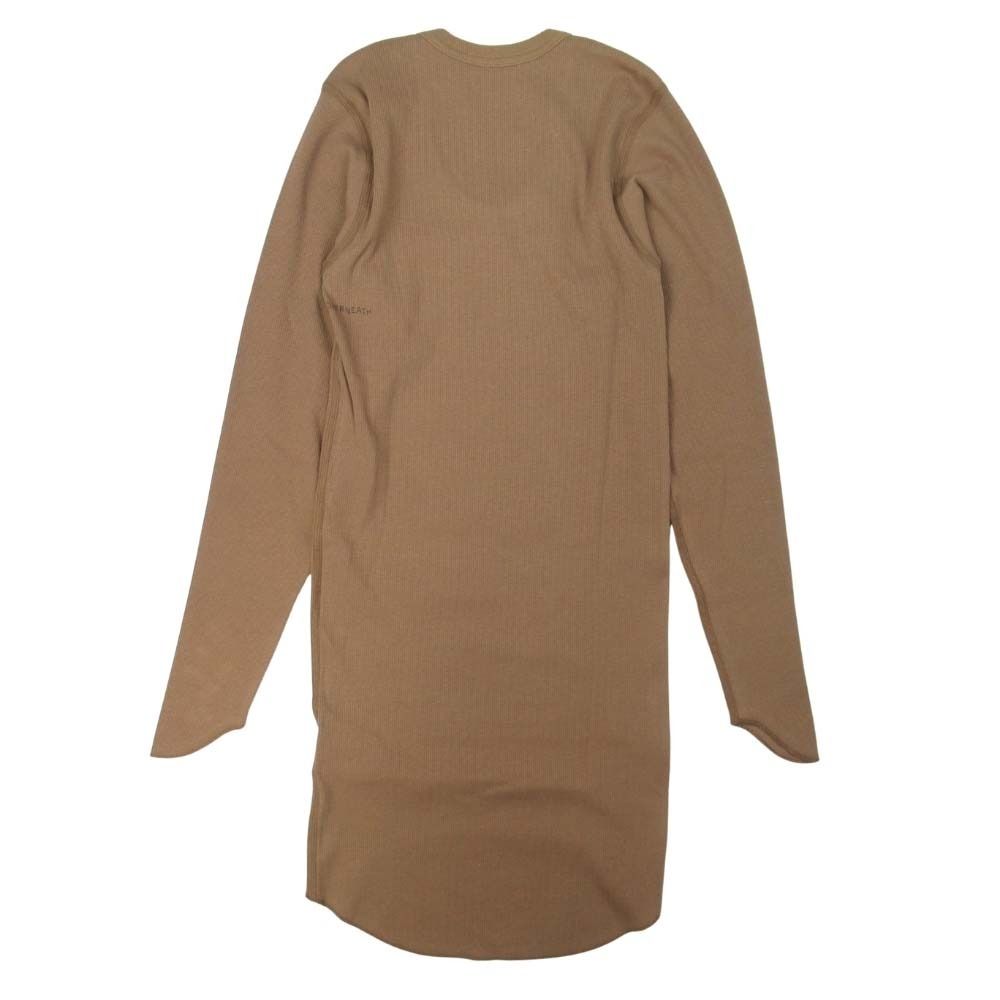 未使用 OVER NEATH オーバーニース リブ ロングスリーブ Tシャツ 長袖 Uネック カットソー S Mocha モカブラウン レディース 古着 中古 未使用 OVER NEATH オーバーニース リブ ロングスリーブ Tシャツ