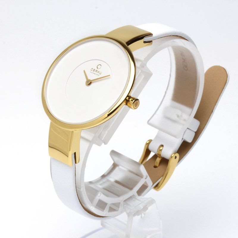 展示品 OBAKU オバク 時計 レディース 腕時計 32mm ゴールドケース ホワイト レザー V149LXGIRW