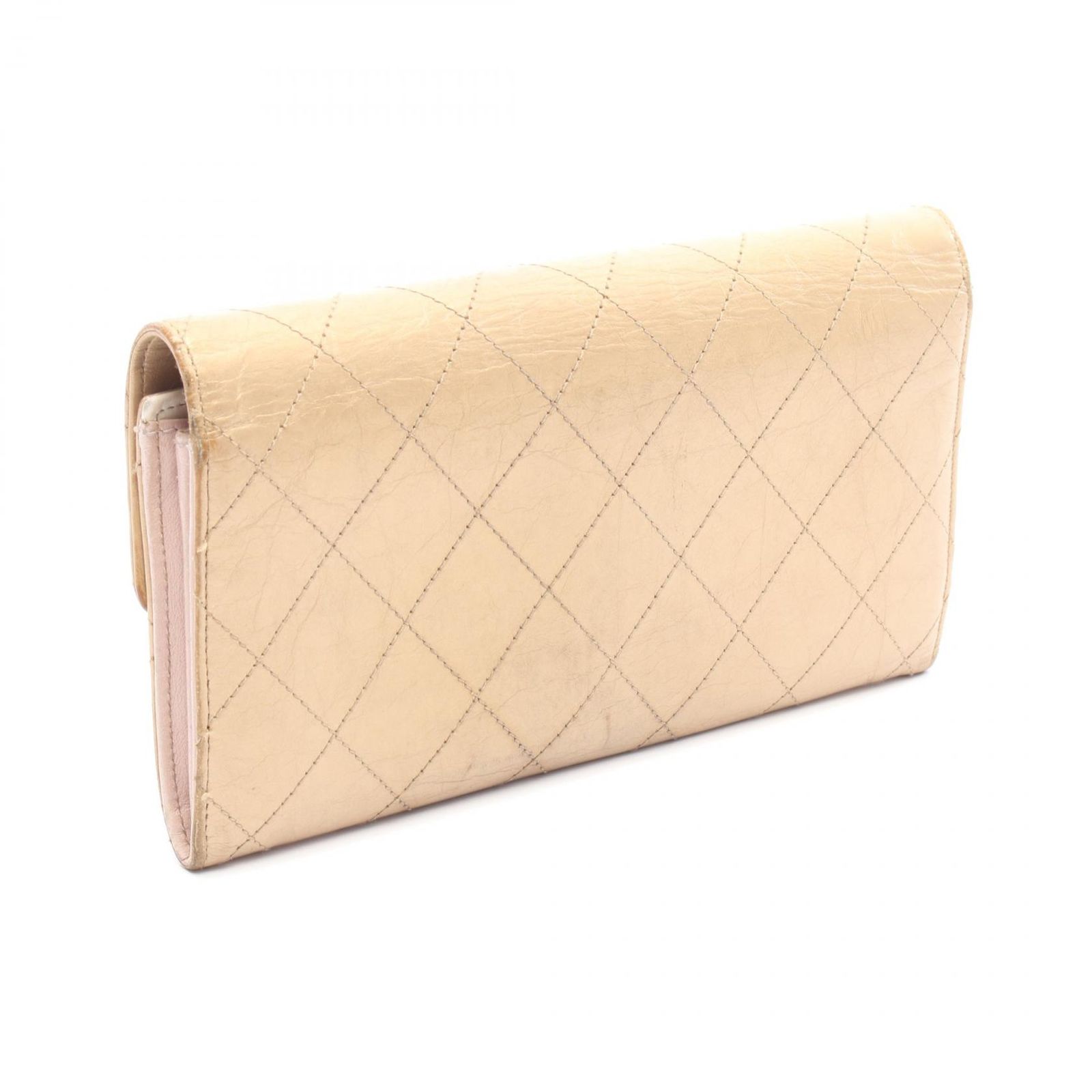 しのさま専用　CHANEL シャネル レザー 二つ折り財布　ベージュ　マトラッセ シャネル CHANEL CHANEL 二つ折り財布 AP3178 MATELASSE