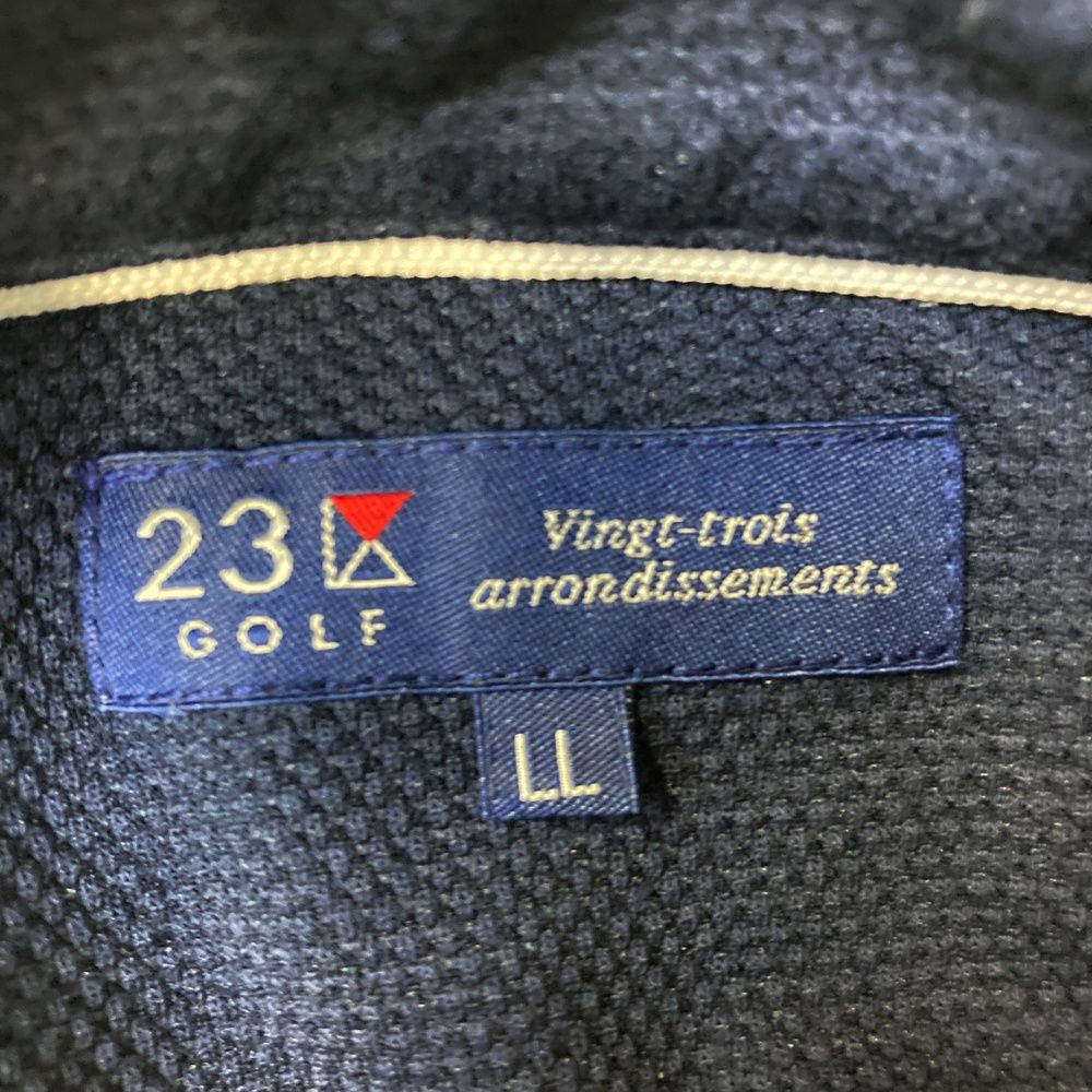 サイズ：L 23区GOLF ニジュウサンクゴルフ  ニットジャケット  ネイビー系 [240101469752] ゴルフウェア メンズ ストスト 23区GOLF ニジュウサンクゴルフ ニットジャケット ネイビー系 L