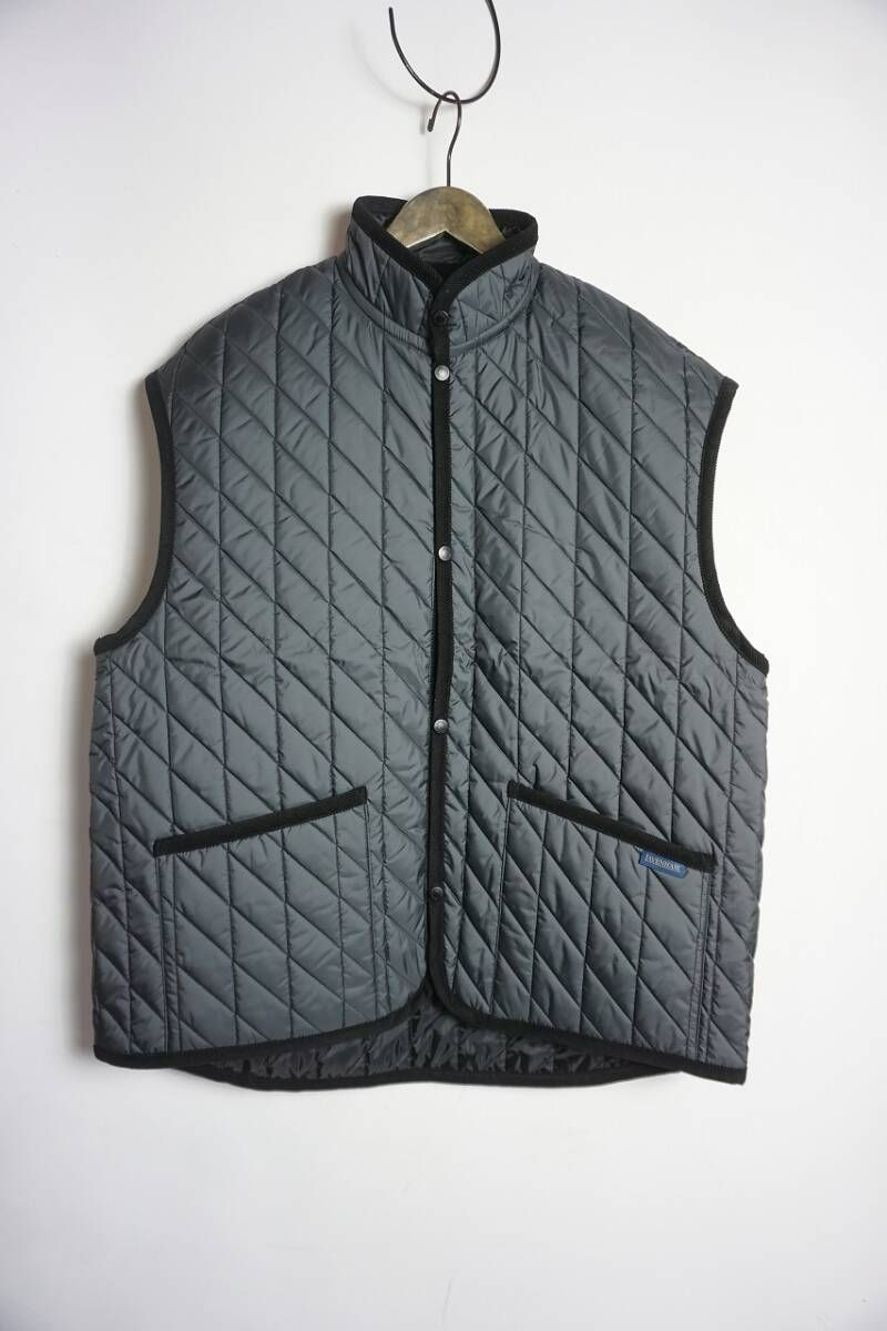 新品 24AW JACKMAN × LAVENHAM BOMBER GILET ジャックマン × ラベンハム ボンバー ジレ ベスト イギリス製 キルティング 灰 L 1229O4
