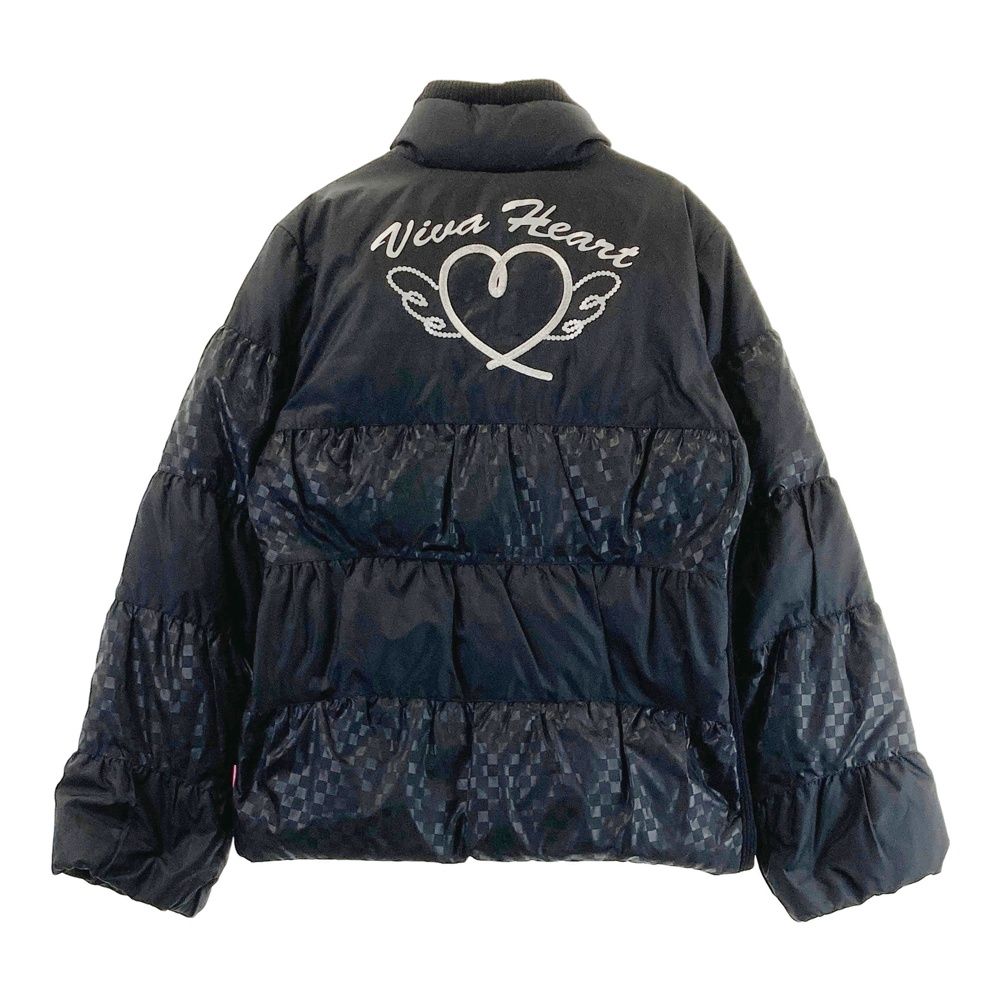 VIVA HEART ダウンジャケット 52 青/黒 サイズ：40 VIVA HEART ビバハート ダウンジャケット チェッカー柄