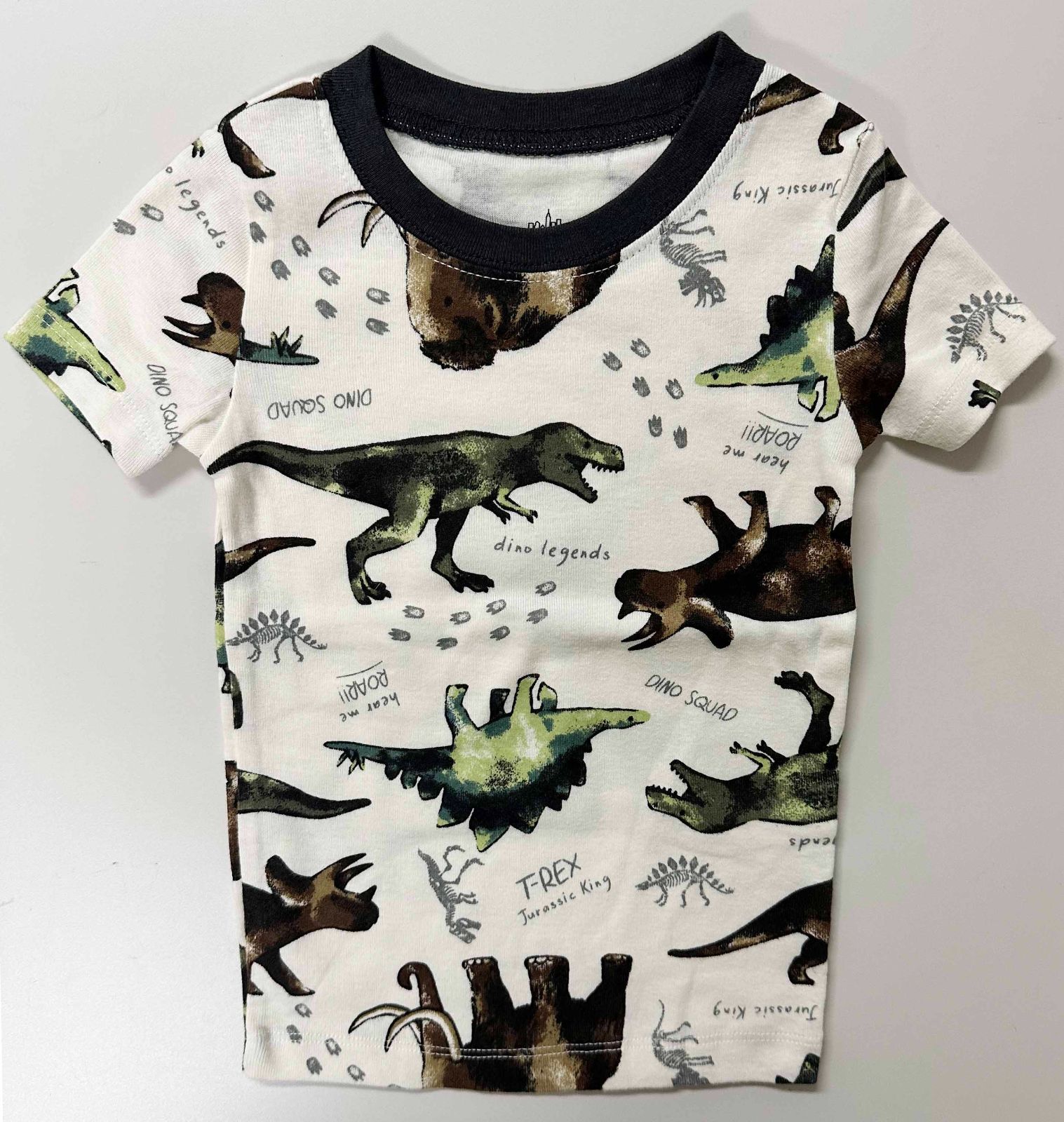 新品 上下 セット 100 ★ コストコ Kids Headquarters ボーイズ 半袖 パジャマ Tシャツ ロングパンツ DINO ディノ 恐竜 レックス 3T 綿 100% コットン 男の子 キッズ ジュニア ベビー