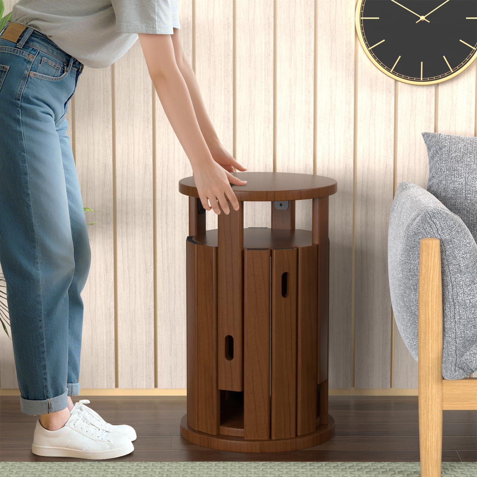 木製 スタッキングチェア ダイニングチェア 4脚セット スツール スツール 椅子 ホームキ ッチン ベッドルーム ダイニングル 組み立て不要 耐荷重100kg ウォールナット色 36x36x47cm