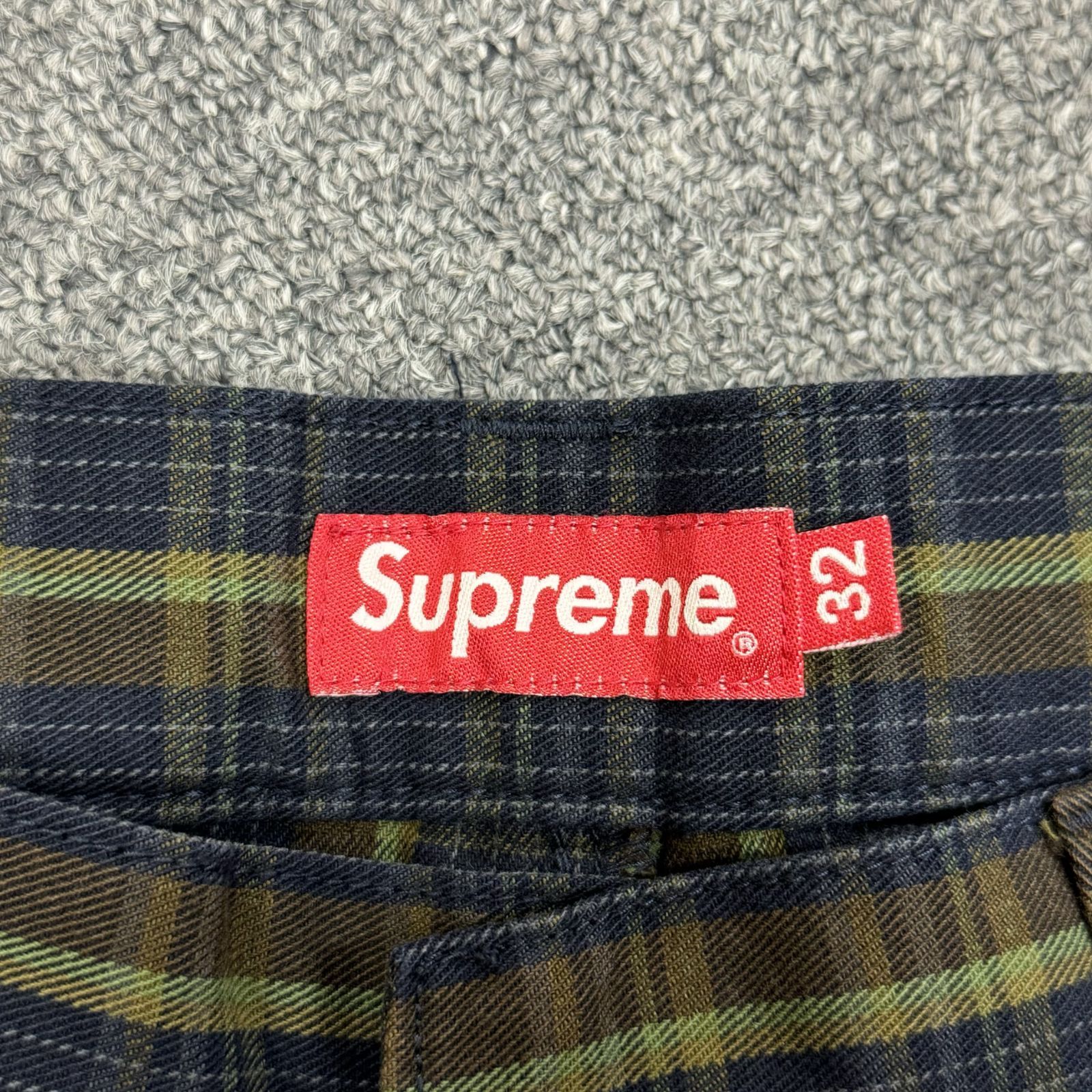 Supreme 23SS チェックワークパンツ トラウザー シュプリーム ネイビー 